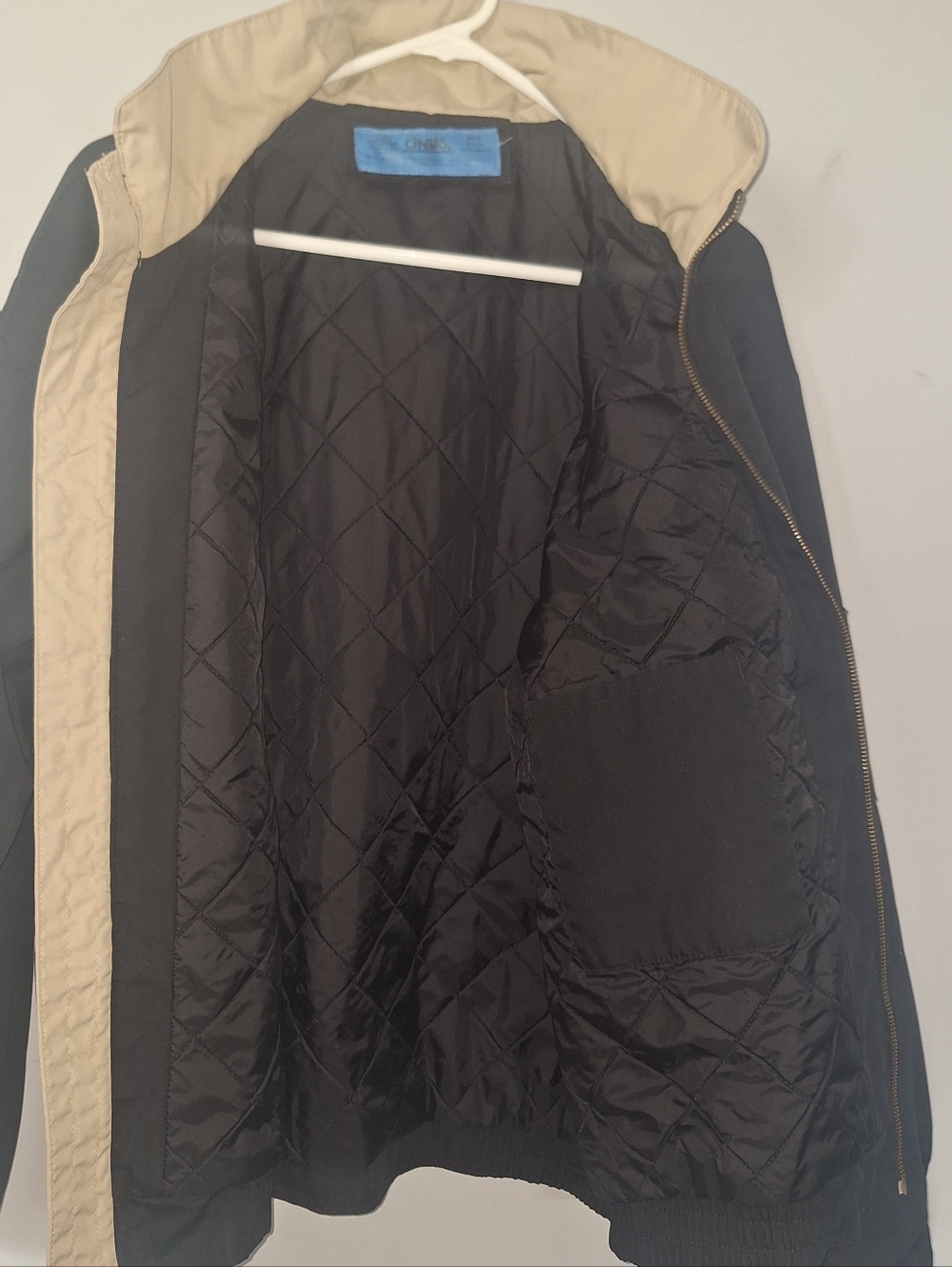 Cintas Utility Work Jacket Coat Sz Large Black & Tan Quilted Lined - Picture 2 of 9